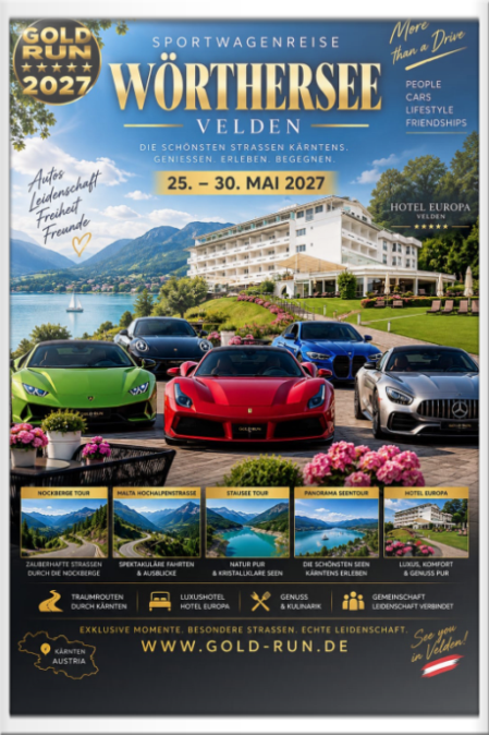 Gold-Run Sportwagenausfahrt - Velden 2027, 25.-30.05.